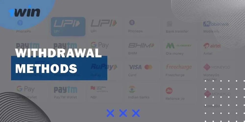1win withdrawal methods